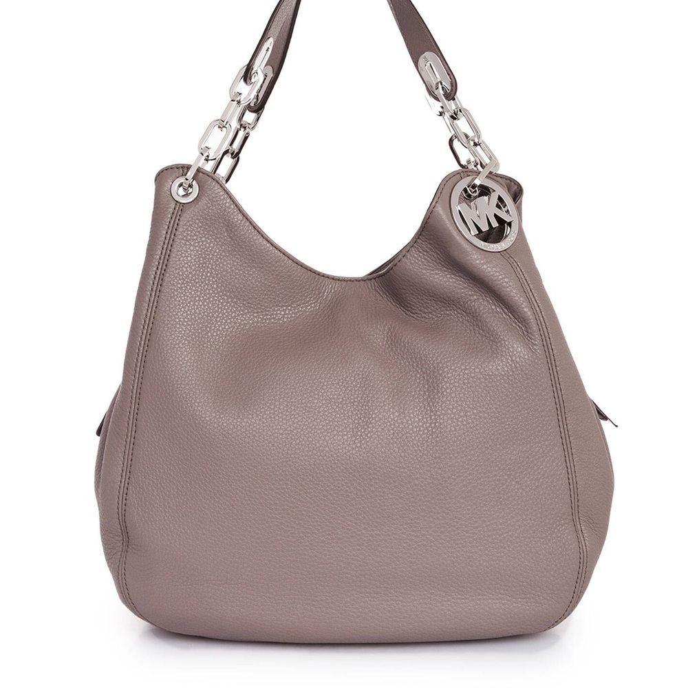 Michael Kors Gray Leather Hobo Bag
